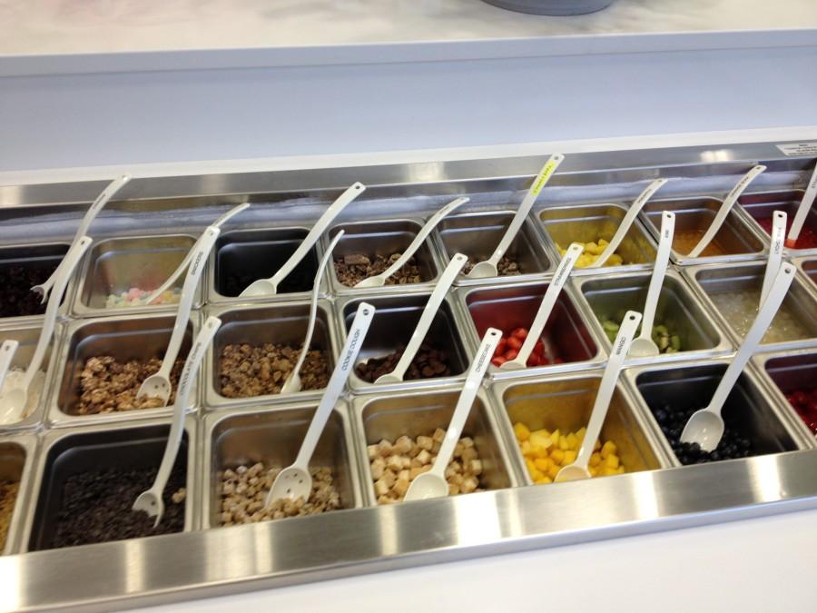 Some of the dozens of toppings at Sweet Kiwi