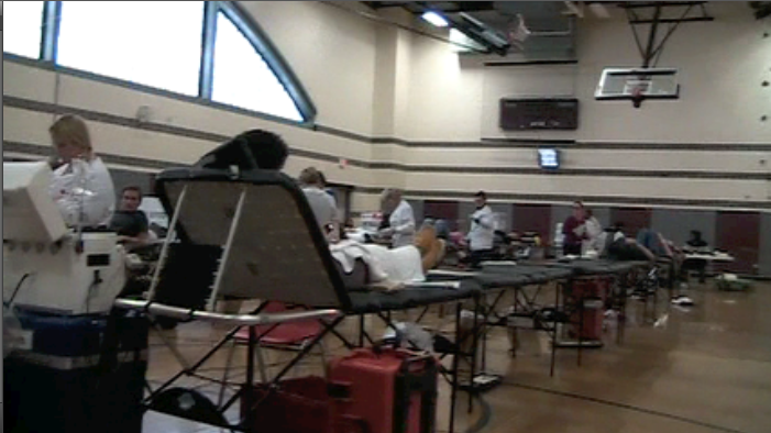 Blood drive held in the gym. 