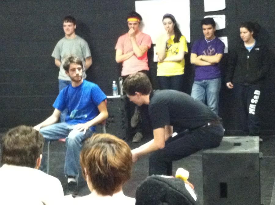 LaBarre and Dictatis perform a skit.