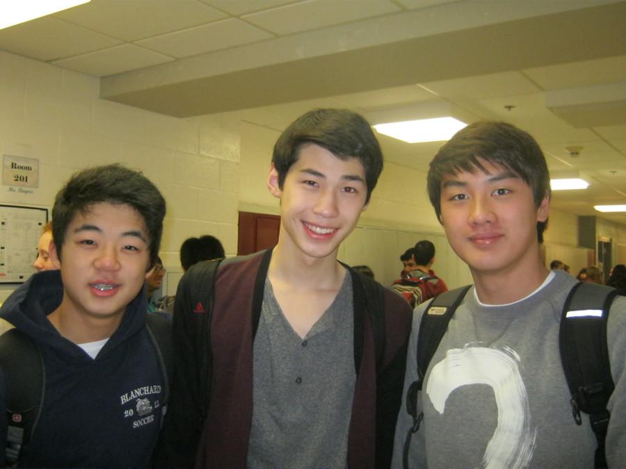 Jung (right) has had an easy time finding lots of friends, like Stephen Wang (Middle) and Andrew Shao (Left)