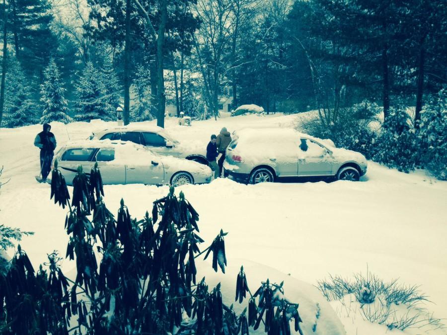 Students woke up this morning to snowed-in driveways from Tuesdays late evening snowfall.
