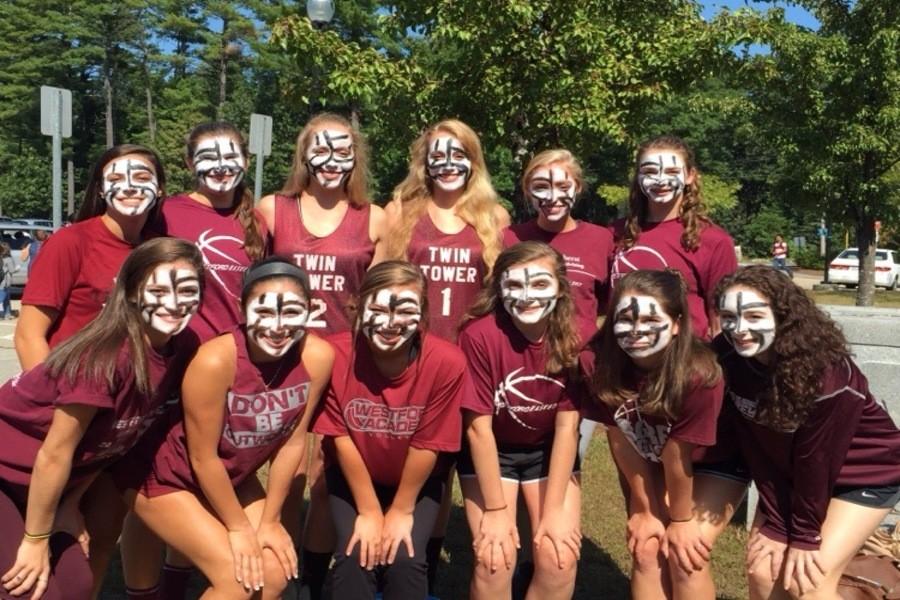 The team went all out in showing spirit for their first game with their volleyball face paint. 