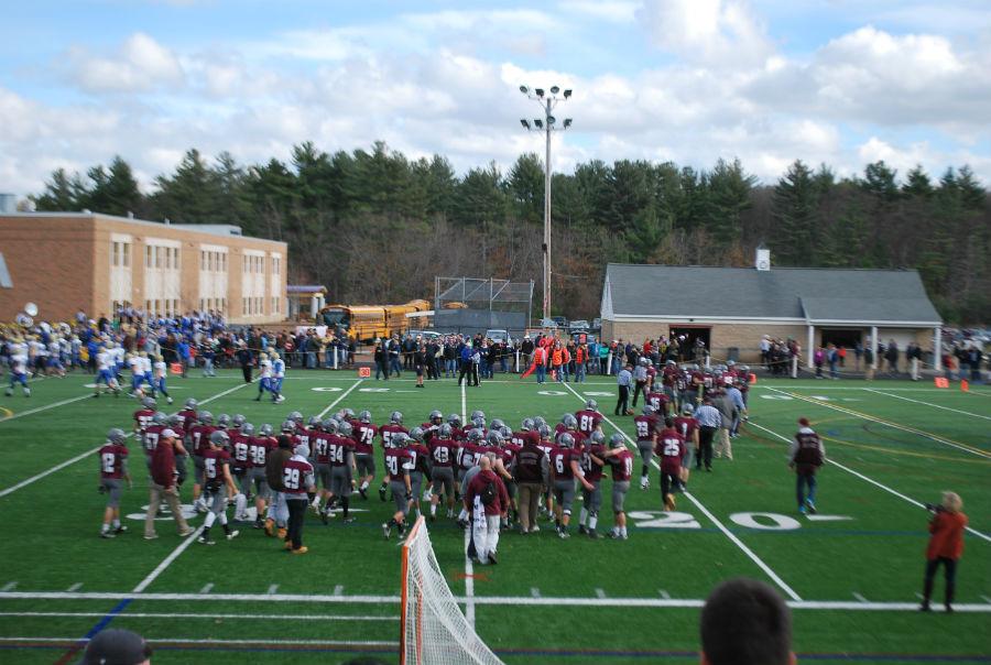 The football team during the Thanksgiving game.