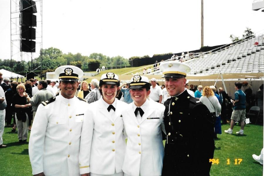Chaput stands with her peers at the Naval Academy in Annapolis, Maryland.