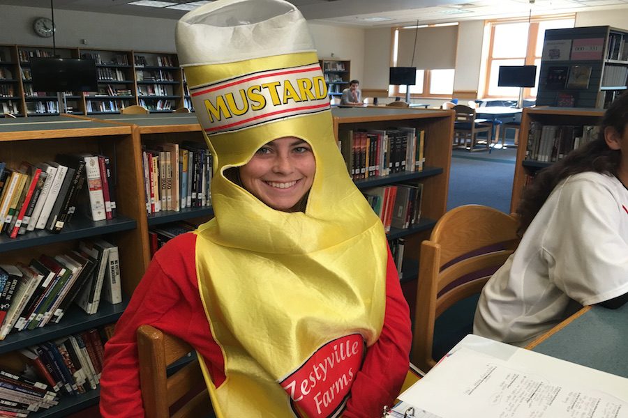 Caroline Gulla is mustard in the library
