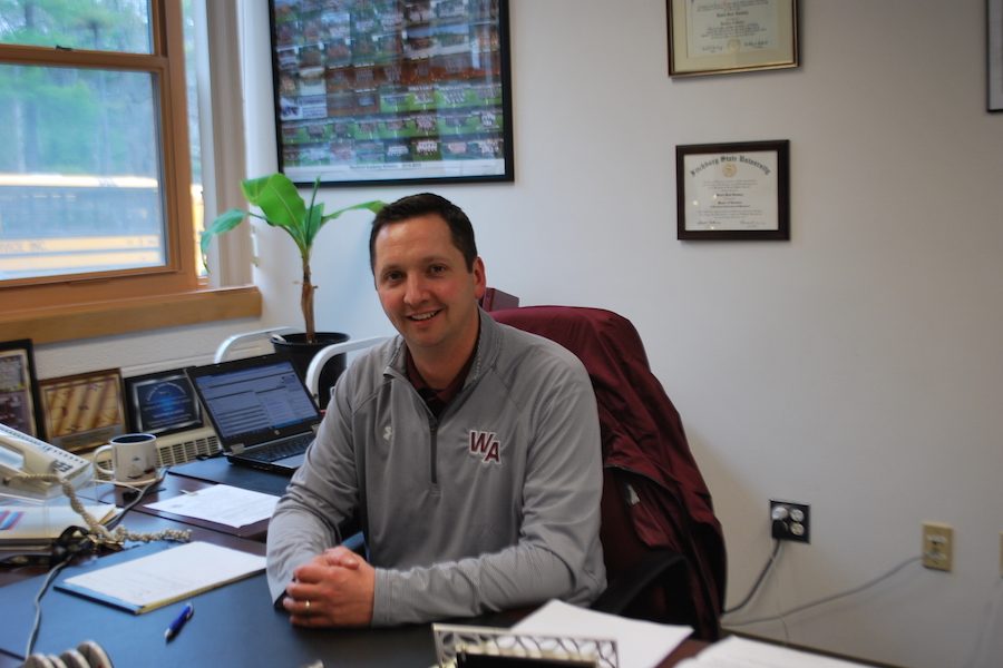 Athletic Director Dan Twomey in his office