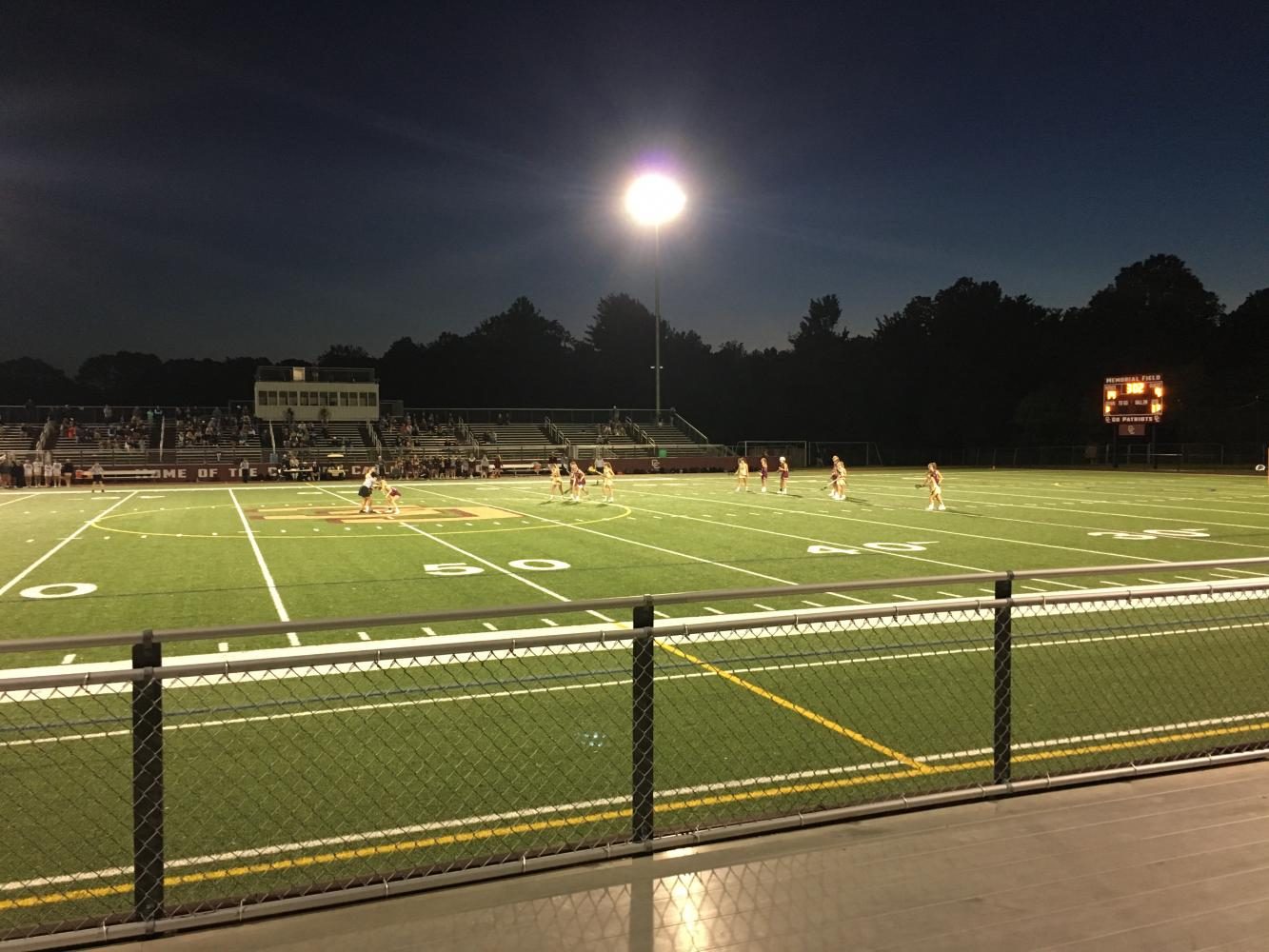 The second half of the game was played under the lights at CC