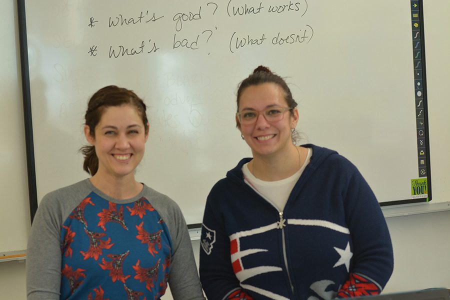 Health teacher Melanie Jozokos and English teacher Kyle Kucaj. The two heads of the new class ready to empower women