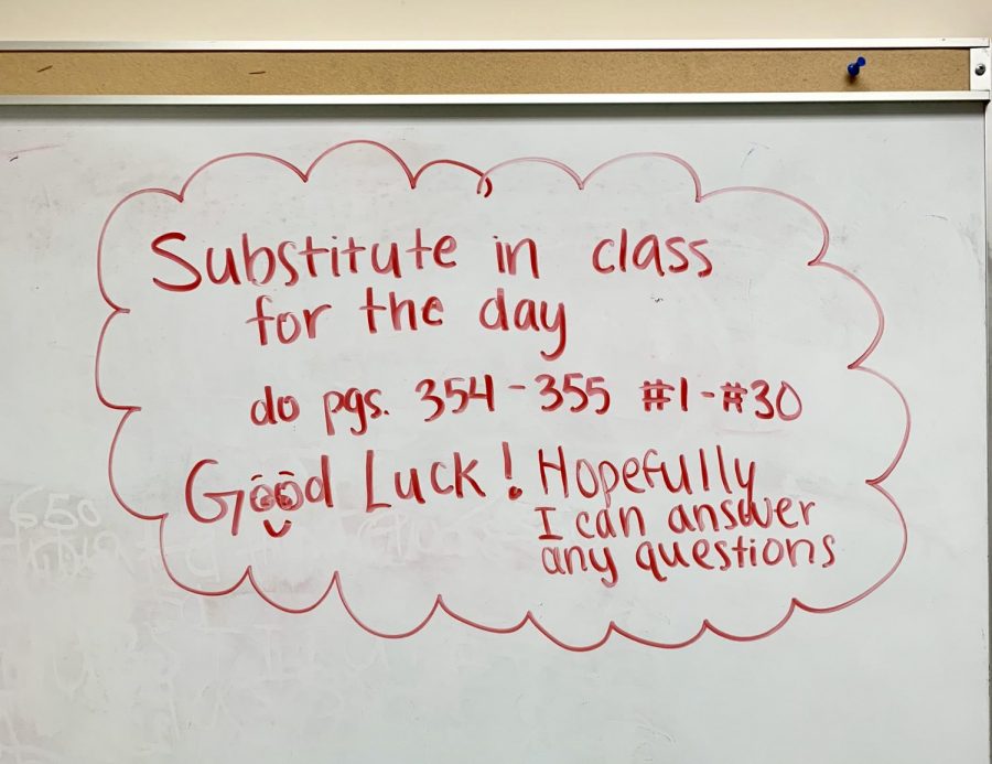 Substitute leaves message for their class