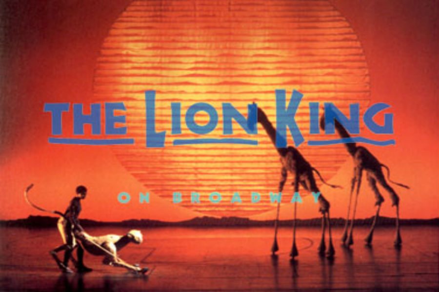 A banner of the Lion King production