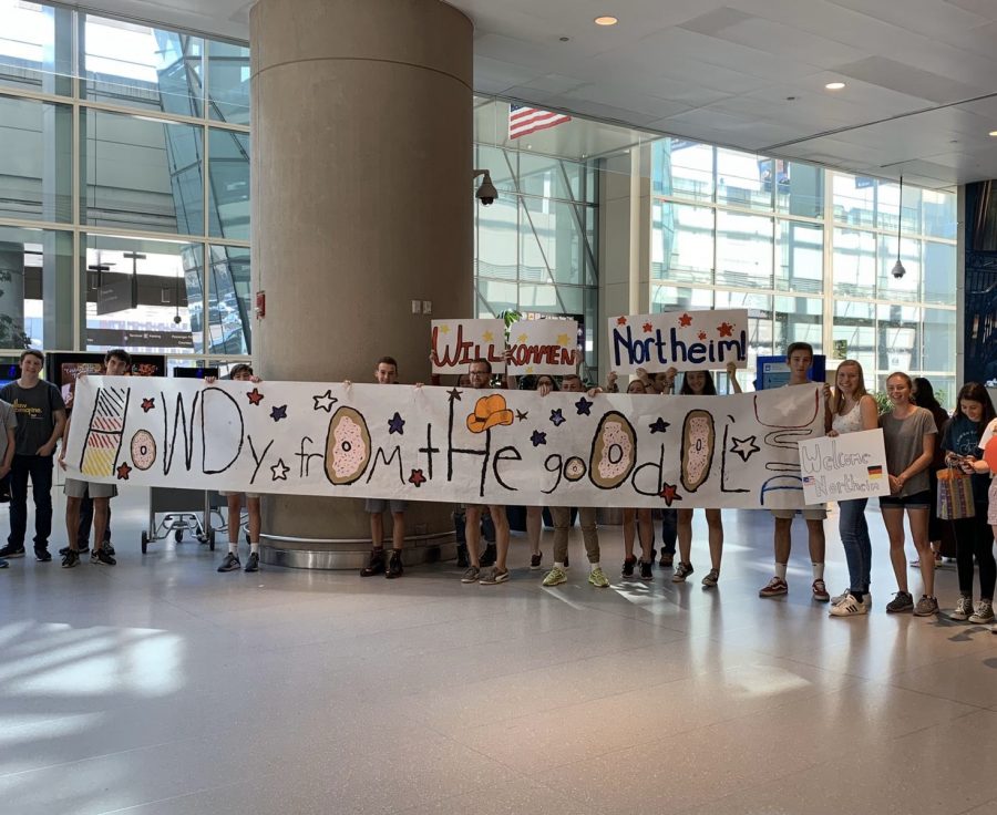 WA students waiting at the airport for the German students to arrive in 2019. 
Provided by Herr Welch