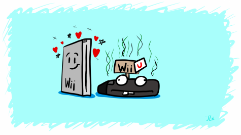 A cartoony look at the Wii and its awkward cousin, the Wii U.