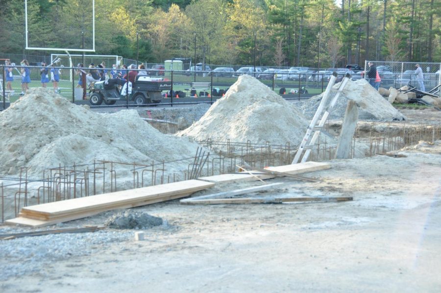 The construction of the amenities building near the Trustees Field.