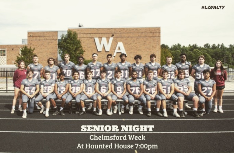 The Westford Academy Varsity Football team suffered a 37-10 loss to Chelmsford on Senior Night.