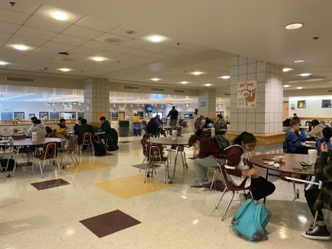 Lunch tables return to seating four-to-a-table in light of recent COVID-19 case numbers rising.