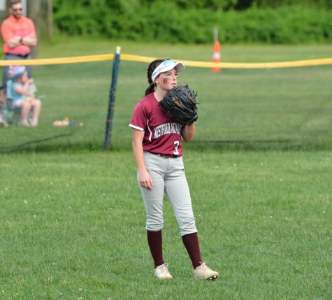 Junior Lillian Proulx waits for the next pitch to be thrown