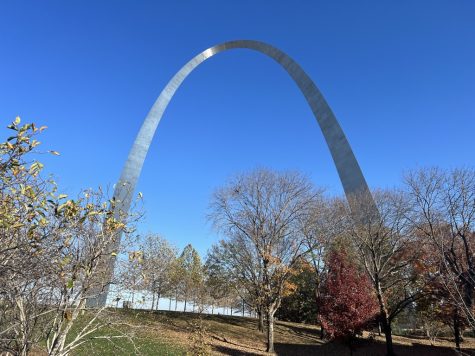 The Gateway Arch stands tall in the city of St. Louis.