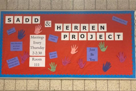 The Westford Academy Herren Project clubs bulletin board near the foreign language hall. The club meets every Thursday and is open to anyone interested in spreading awareness about substance abuse. 