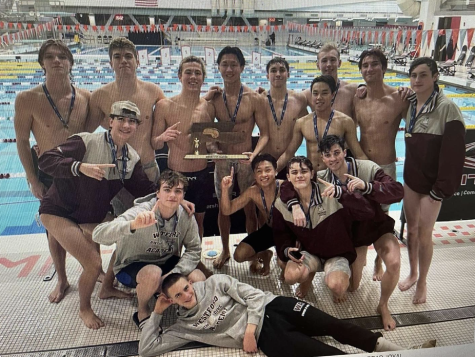 WAs qualified state swimmers pose for a picture after winning the State Championship.