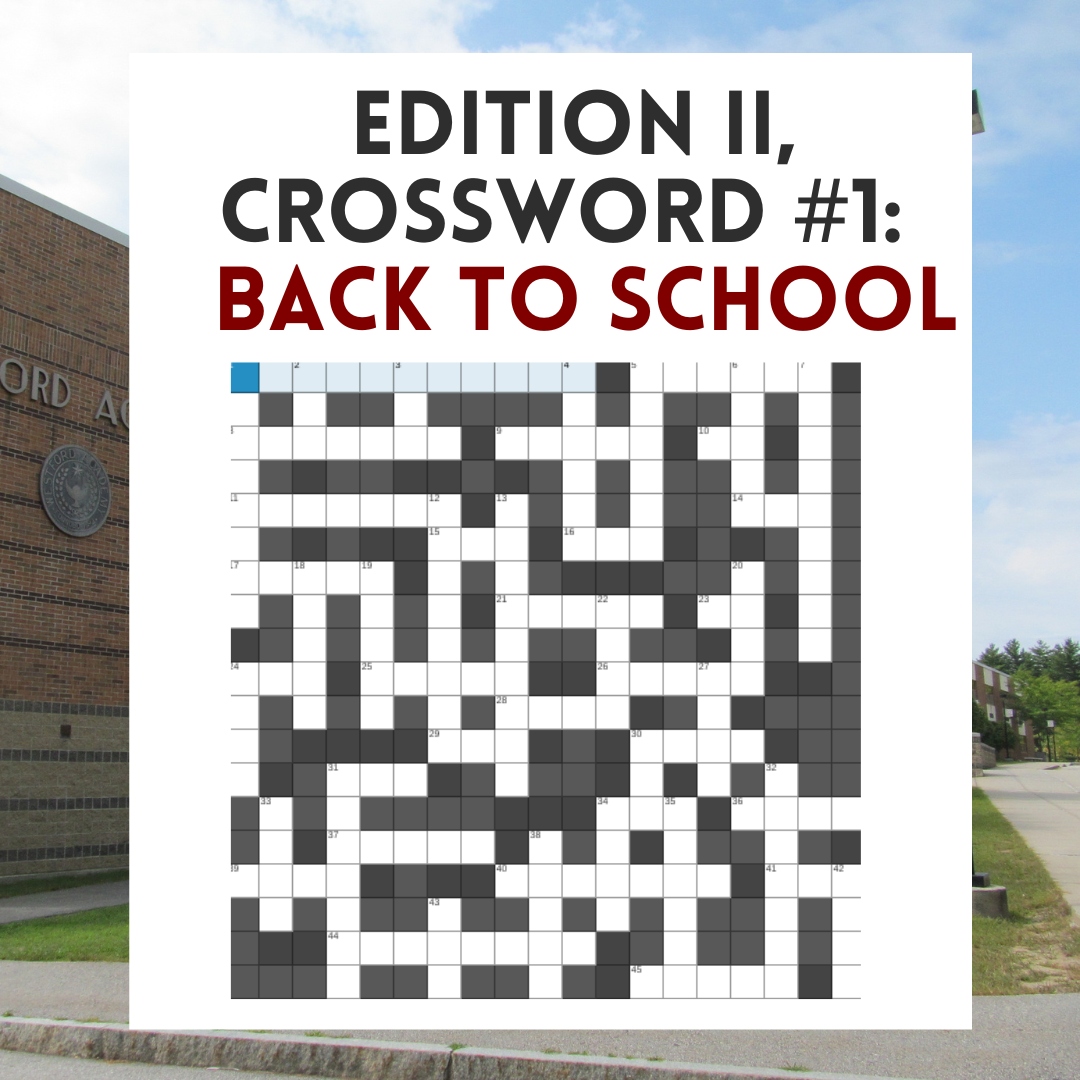 Edition II, Crossword #1: Back to School