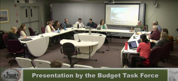 An image from the October 18th meeting, where the Budget Task Force presented their final report. 