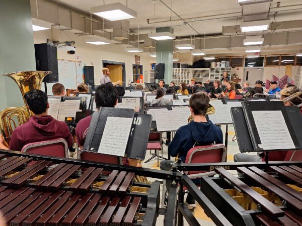 The WA band practices for their upcoming performance.