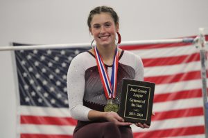 Murphy smiles for the camera after winning DCL Gymnast of the Year.