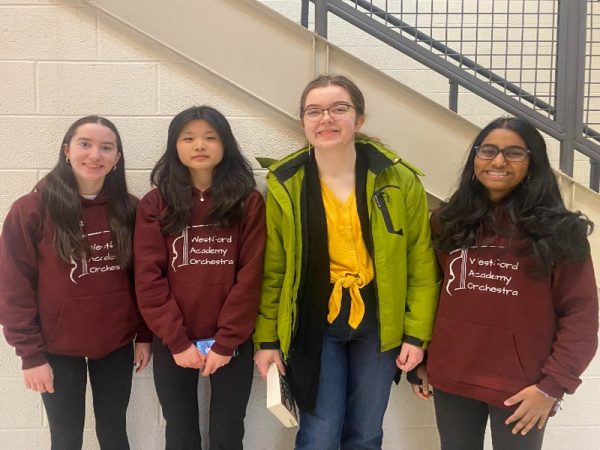 From left to right: Maria Reuther, Lily Wan, Tessa Ririe, and Madhurika Sivakumar pose for a picture.