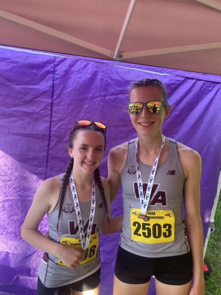 Wedlake (left) and Hennessy (right) pose for a picture at the All-State meet.