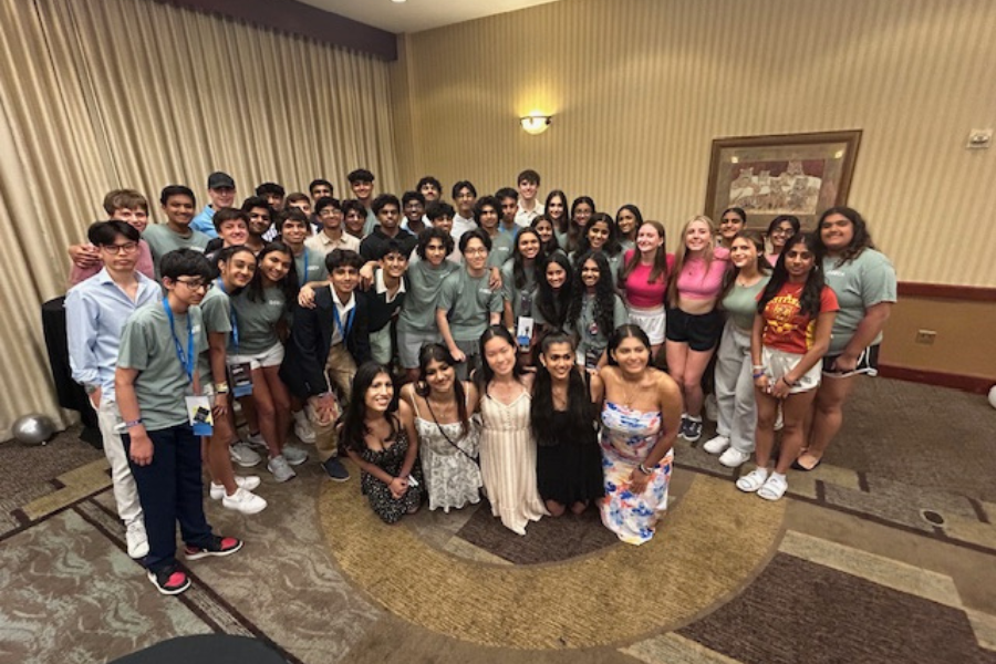 ICDC attendees gather for a photo after an ice cream social