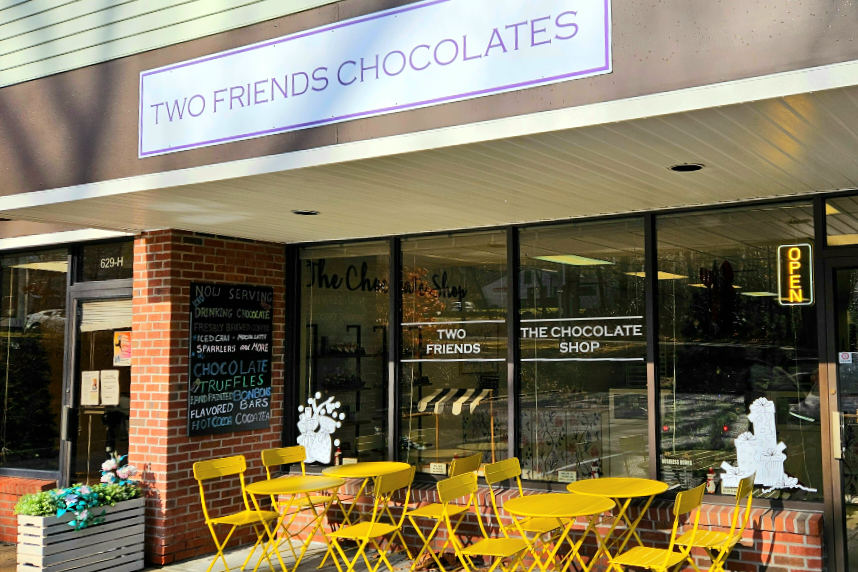 The front side of Two Friends Chocolates