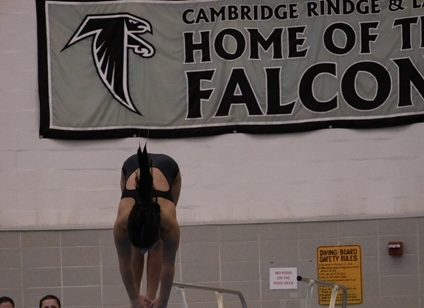 Freshman Sonia Kapasi diving (Provided by Sonia Kapasi)