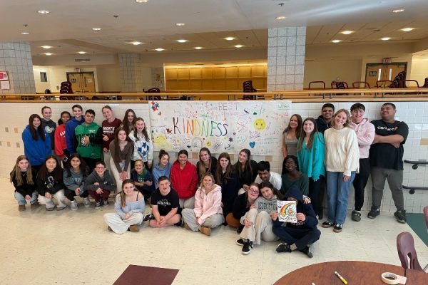 Members of the Best Buddies club pose for a group photo.