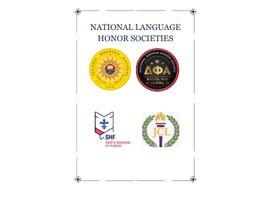 Poster depicting logos of various language honor societies