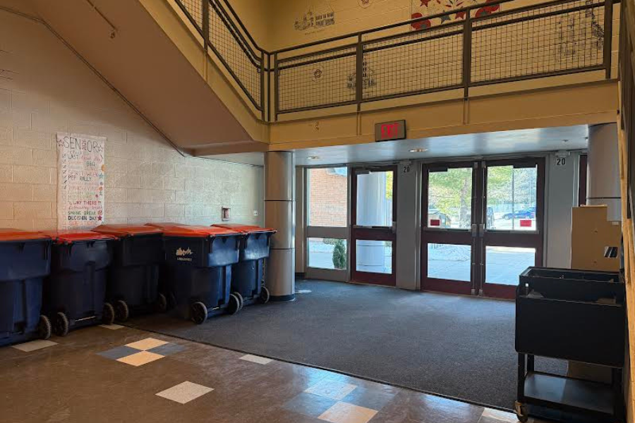 The senior lobby entrance that students will no longer be able to travel in and out of during the school day. 