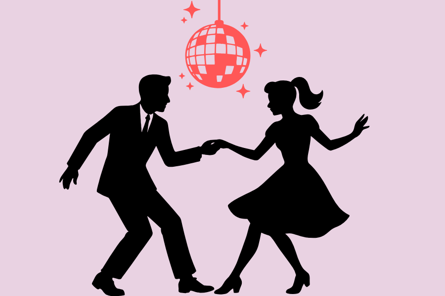A graphic of two people dancing.