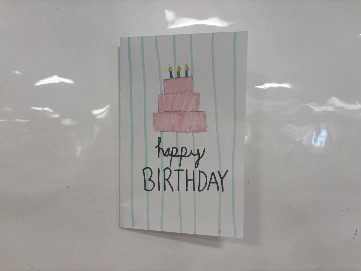 A handmade and personal birthday card, like the ones sent to residents.