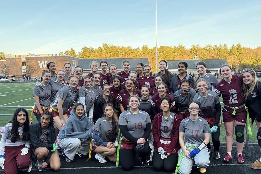 Flag Football Varsity and JV team on the Westford Academy Turf